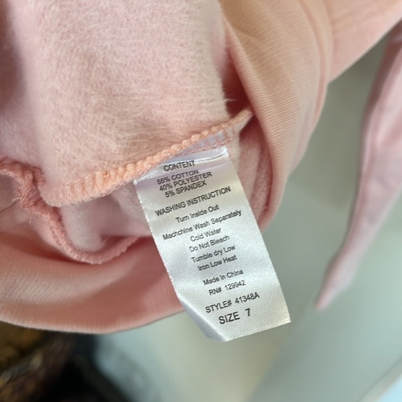 Brand New Btween Pink Pullover Furry Hooded Sweatshirt Sequined Snowflake Winter - Picture 14 of 15